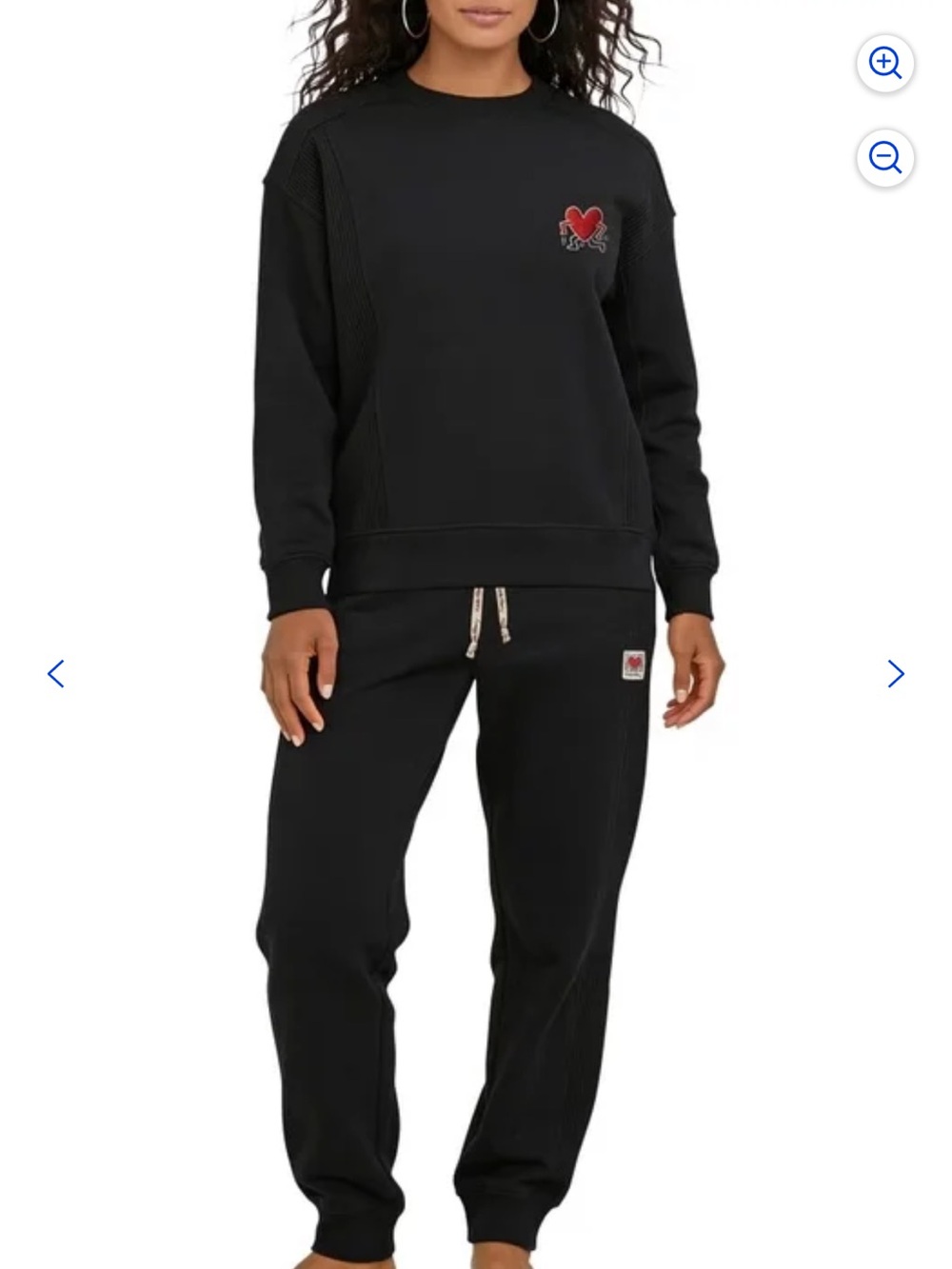 Keith Haring Black Women's Sweatpants Set - Red Heart Detail *limited edition*